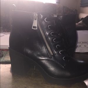 Combat heel boots